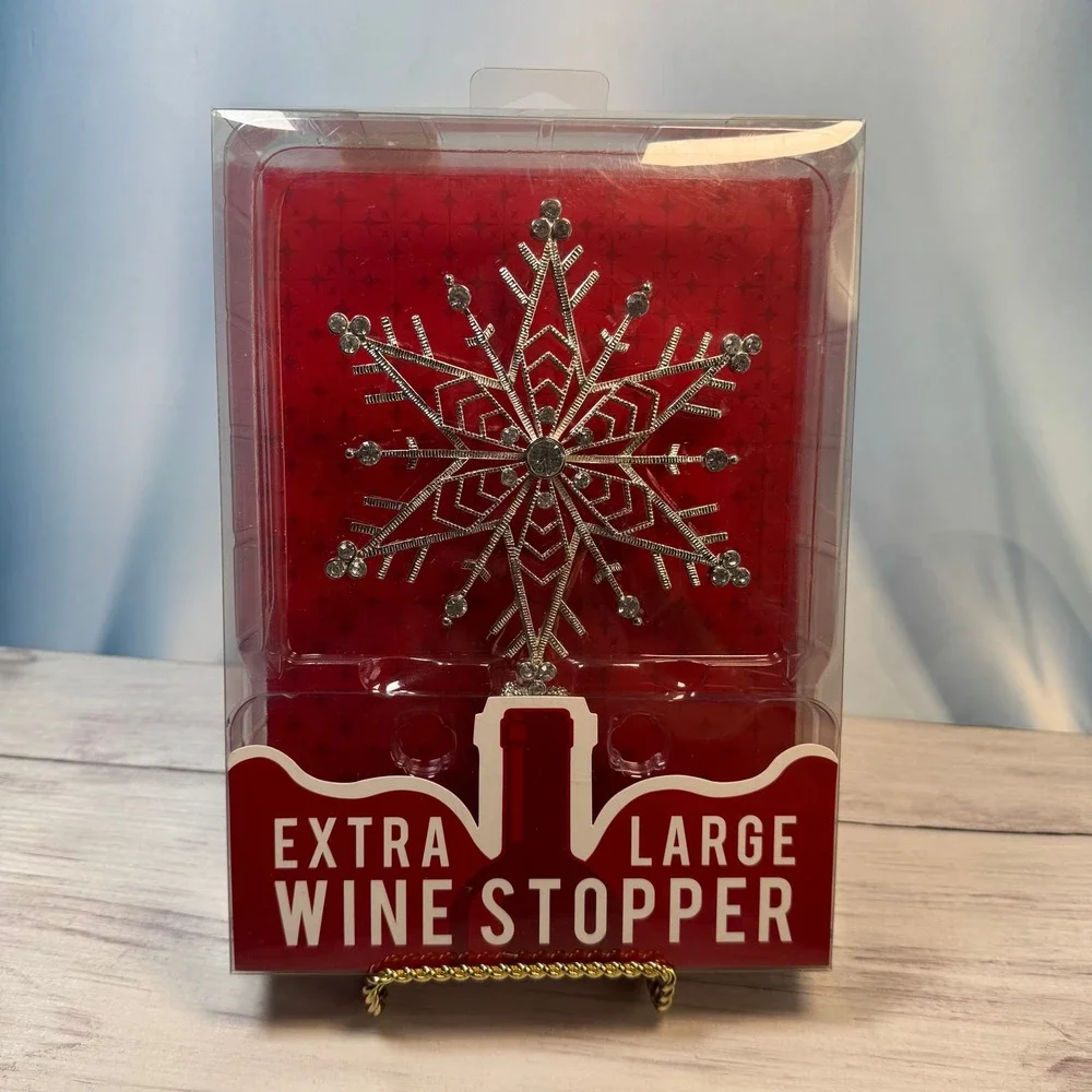 Wild Eye Designs Snowflake Wine Stopper Extra Large Silver Rhinestone Christmas